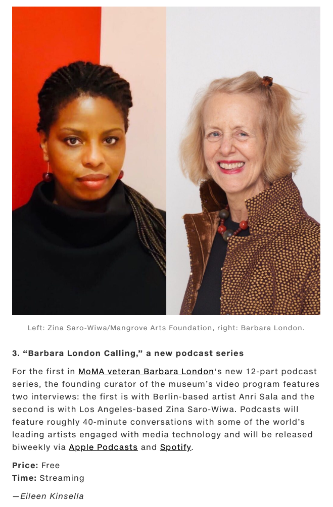 Artworld “Barbara London Calling,” a new podcast series