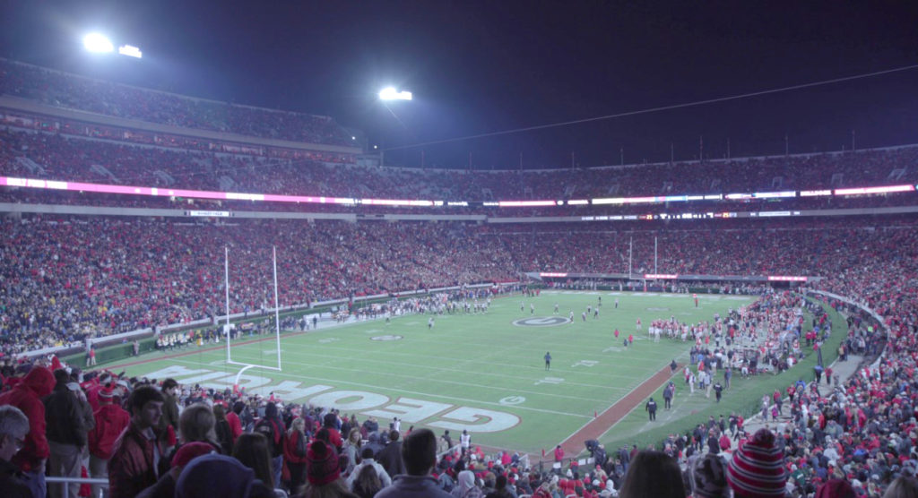 Paul Pfeiffer: University of Georgia Redcoat Band Live (Sanford Stadium, University of Georgia, Athens). 2019.