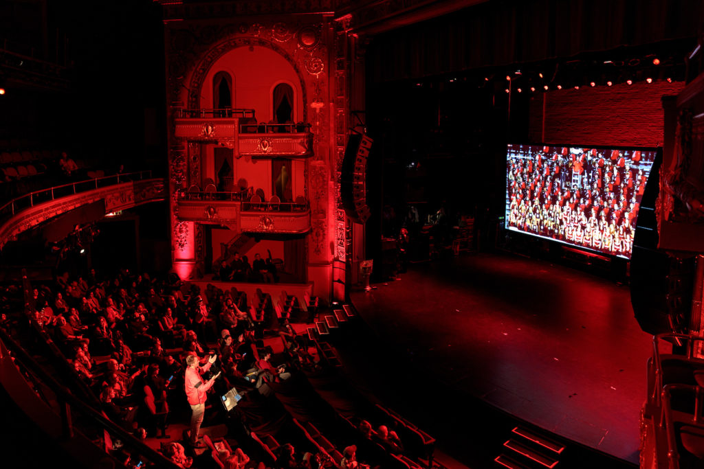 Paul Pfeiffer: University of Georgia Redcoat Band Live (Apollo Theater, New York). 2019.